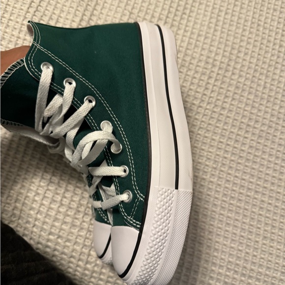 Hi top green, white converse. Brand new, never worn. No tags size 8.5 - Picture 3 of 5